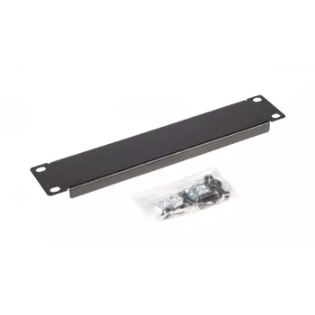 Slepá záslepka EQUIP EZBP-10-B — kov, čierna, 1U, 123 g
