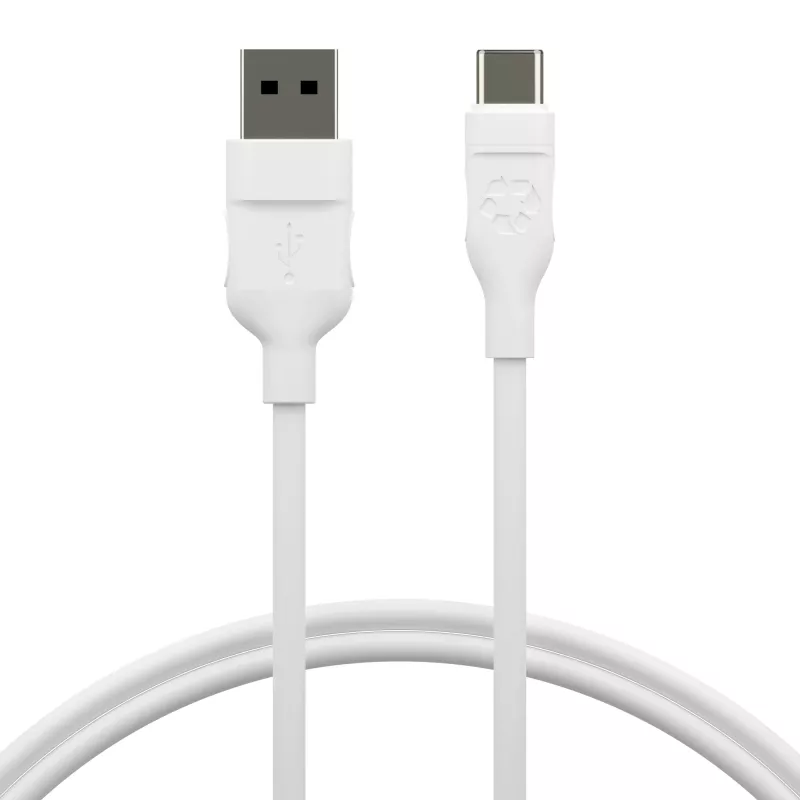 dbramante1928 re-charge CB25ACWH7090 kábel USB-A na USB-C, USB 2.0, 2,5 m, 36 W, recyklovaný plast, biely