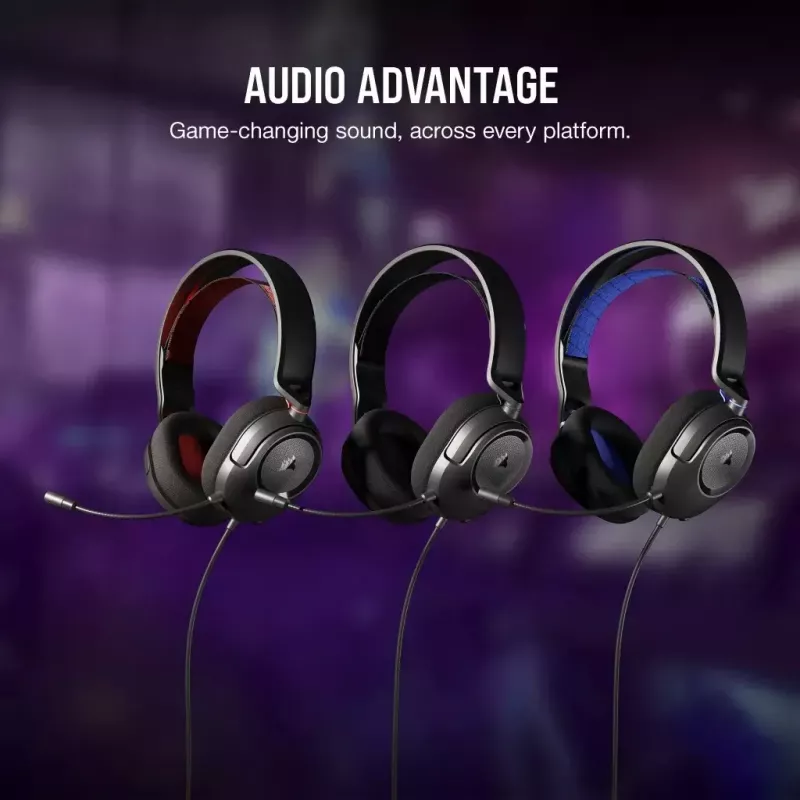 Corsair HS35 v2 drôtová herná náhlavná súprava, červená