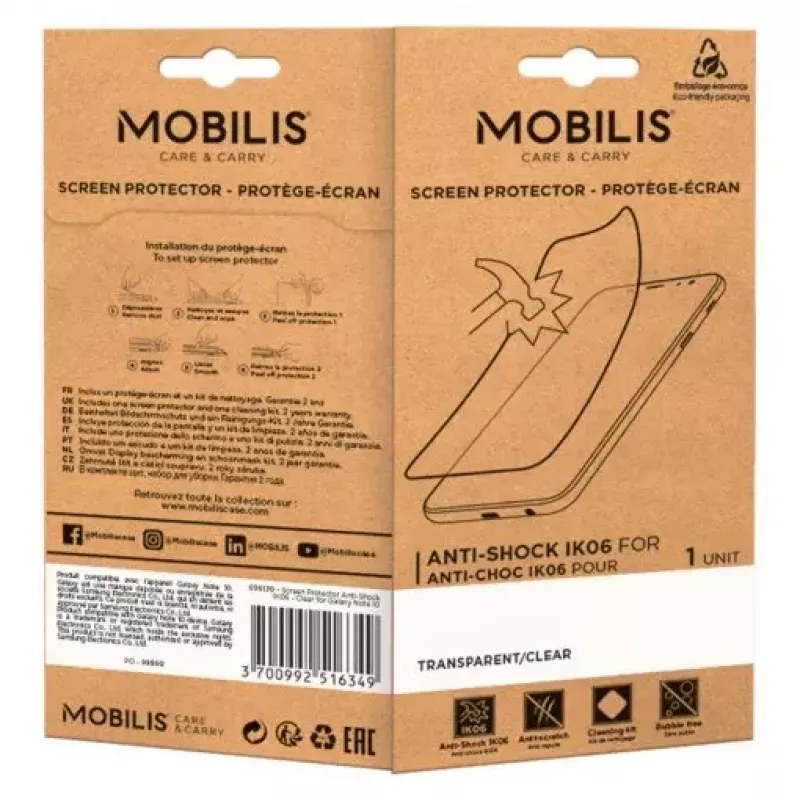 Mobilis 036255 nárazuvzdorná ochranná fólia IK06 pre Honeywell EDA52 / EDA56 / EDA57, priehľadná