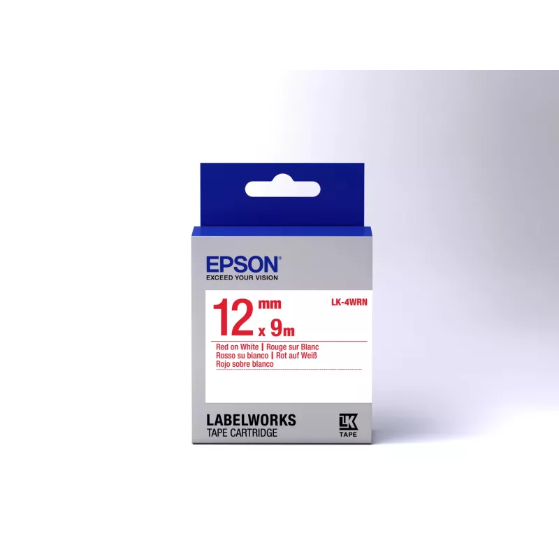 Epson kazeta etikiet Standard LK-4WRN červená/biela 12 mm (9 m)