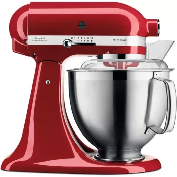 Kuchynský robot KITCHENAID Artisan 5KSM185PS, 4,8 L nerezová misa, 300 W, 10 rýchlostí, červená