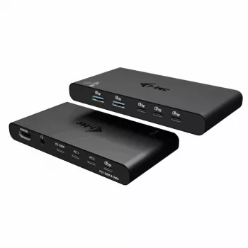 KVM dokovacia stanica i-tec pre 2 hosty HDMI, USB-C host rozhranie, PD 2×100W, 4K@60Hz, 2×USB-A