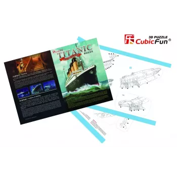 3D puzzle Cubicfun Titanic Big T4011H — 1024 dielov, model lode v mierke