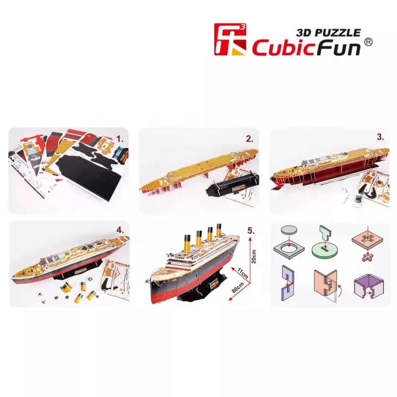CubicFun T4011H Titanic Big 3D puzzle, 113 dielikov