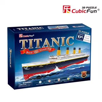 3D puzzle Cubicfun Titanic Big T4011H — 1024 dielov, model lode v mierke