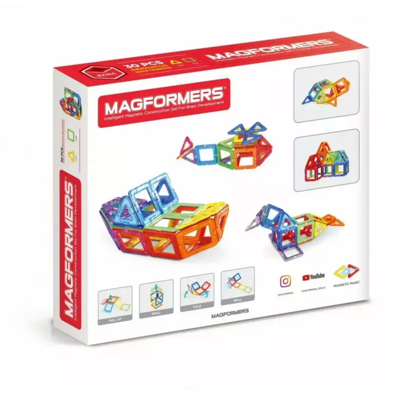 Magformers Magnetic Blocks Basic 30-dielna sada od MAGFORMERS — 30-dielna magnetická stavebnica