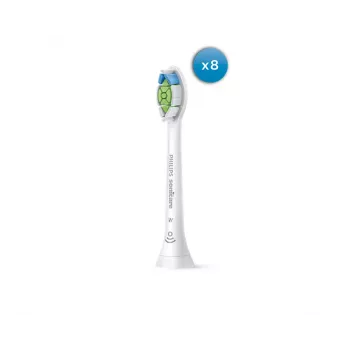 Náhradné hlavice na zubnú kefku Philips HX6068/87 Optimal White, 8 kusov, biela, stredná tvrdosť štetín, interval výmeny 3 mesiace