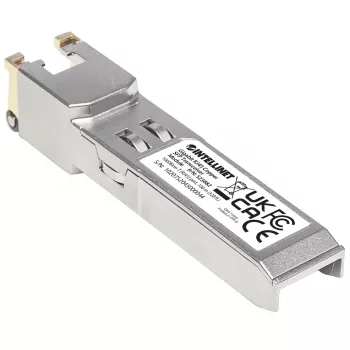 Intellinet Transceiver modul optický, Gigabit RJ45 medený SFP, 1000Base-T (RJ45) port, 100 m, MSA-kompatibilný, zodpovedá Cisco GLC-T, Ethernet, optické vlákno, záruka tri roky