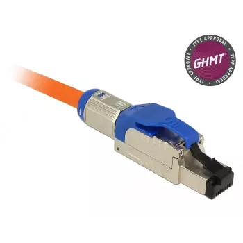 Drôtový konektor RJ-45 DeLOCK 86487 modrý strieborný
