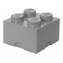Úložná kocka box room copenhagen LEGO Storage Brick 4 sivá RC40031740, stohovateľná nádoba na hračky a úložný priestor