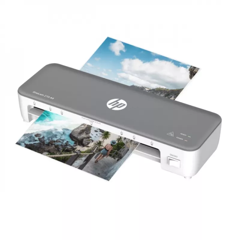 HP OneLam 270 A4 teplá laminovačka 270 mm/min sivá, biela