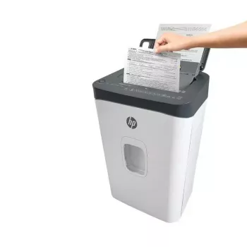 Skartovačka HP ONESHRED Auto 200CC — automatický podávač na 200 listov, mikrokrájanie P-4, 28-litrová nádoba, bielo-sivá