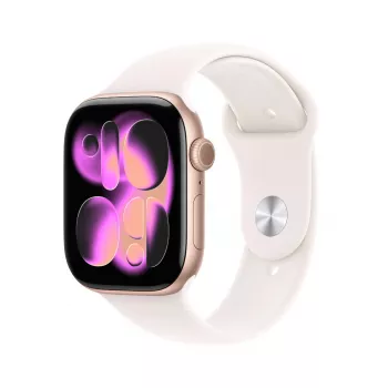 Apple Watch Series 11 GPS 46mm ružové zlato hliníkové puzdro s Light Blush športovým remienkom S/M