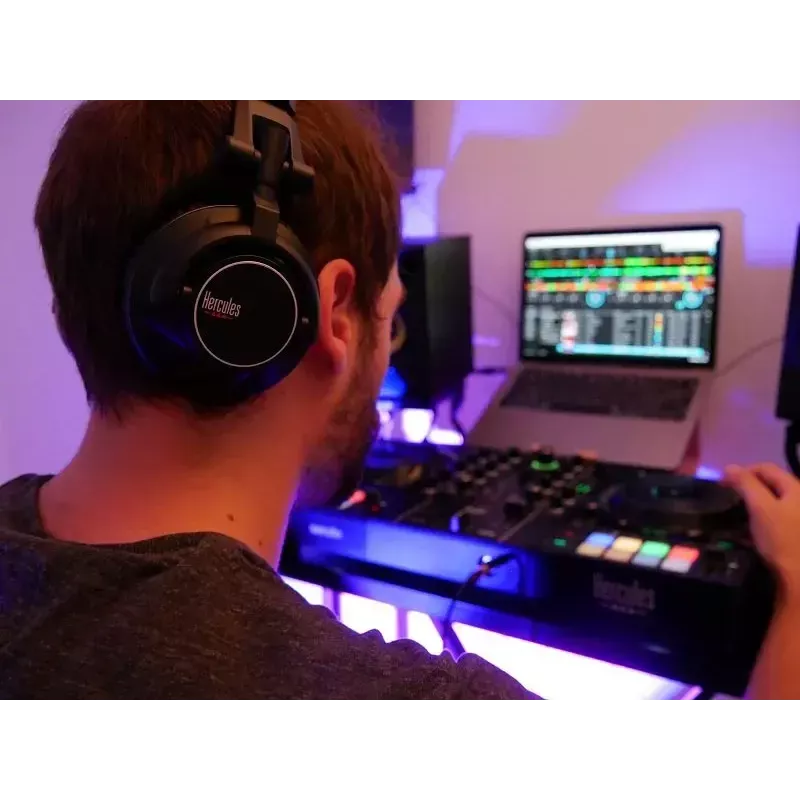 Hercules HDP DJ60 slúchadlá káblové hlavový most hudba čierne