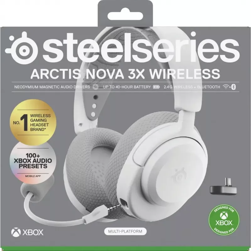 SteelSeries Arctis Nova 3X bezdrôtová náhlavná súprava, Xbox, biela