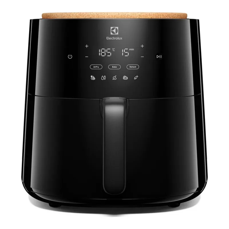 Teplovzdušná fritéza Electrolux EAF7B – 6,8 L, 1800 W, dotykové ovládanie, 8 programov, max. 200 °C, čierna
