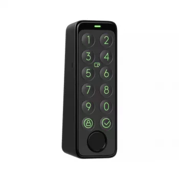Smart zámok dverí SwitchBot Keypad Touch — prístup kódom a odtlačkom prsta, čierny, batérie CR123A, bezdrôtový, 38×36×112 mm