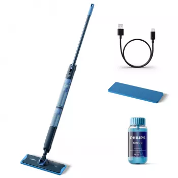 Philips 5000 series OneUp Electric mop, bezdrôtová mop na umývanie, 0,178 L, modrá, 0,281 L, 70 min., 350 mm