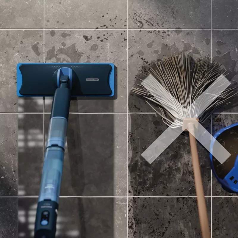 Philips XV5113/01 OneUp 5000 Series bezdrôtový elektrický mop, nádrž 0,281 l čistá / 0,178 l špinavá voda, 70 min, 35 cm, modrý
