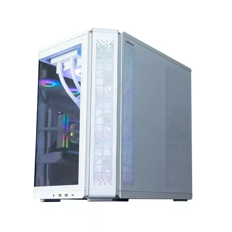 PC skriňa ZALMAN P60 Mid-Tower s 5x ARGB ventilátormi, biela