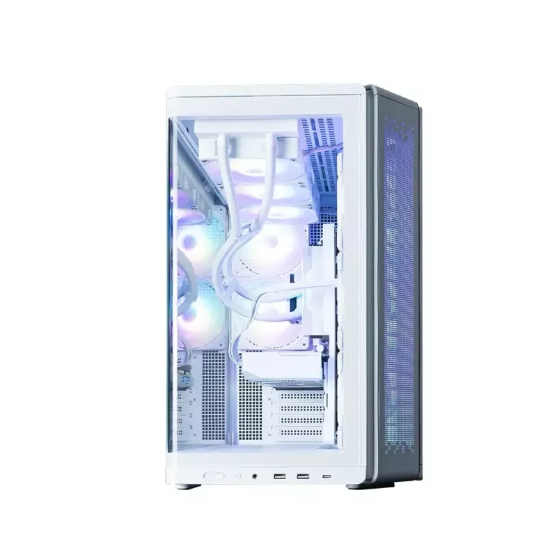 PC skriňa ZALMAN P60 Mid-Tower s 5x ARGB ventilátormi, biela