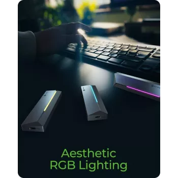 ICY BOX M.2 SATA/NVMe SSD puzdro s USB 3.2 Gen 2 Type-C a RGB osvetlením