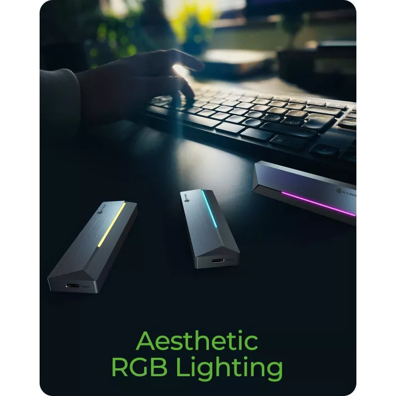 ICY BOX M.2 SATA/NVMe SSD puzdro s USB 3.2 Gen 2 Type-C a RGB osvetlením
