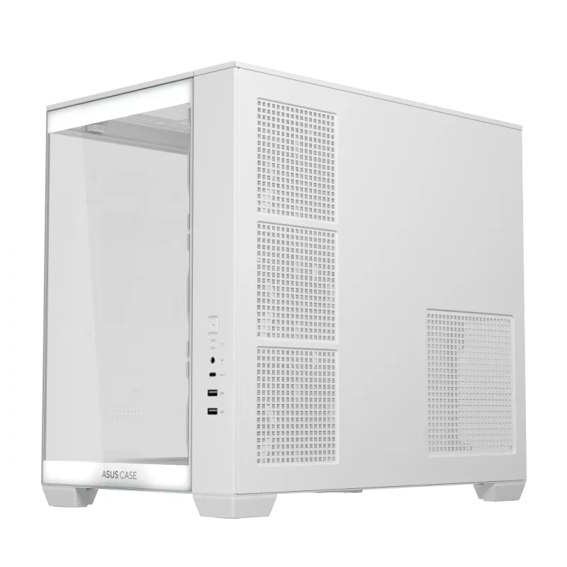 ASUS A32 PLUS TG ARGB počítačová skriňa, biela, tvrdené sklo