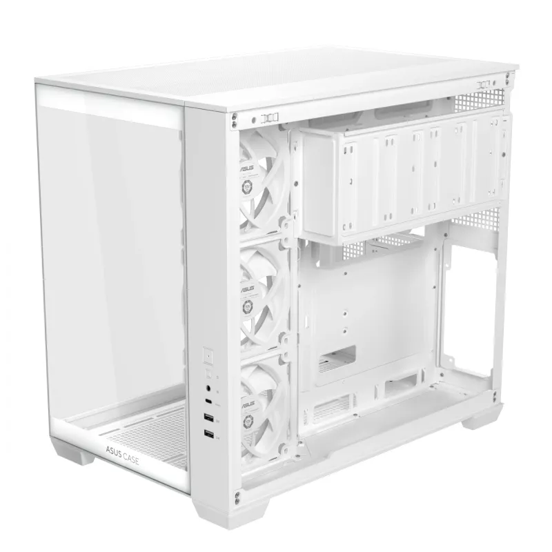 ASUS A32 PLUS TG ARGB počítačová skriňa, biela, tvrdené sklo