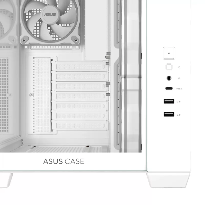 ASUS A32 PLUS TG ARGB počítačová skriňa, biela, tvrdené sklo
