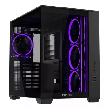 Počítačová skriňa ASUS A32 PLUS TG ARGB, čierna, ATX/micro ATX/Mini-ITX