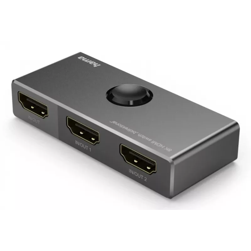 HAMA 8K HDMI obojsmerný prepínač – 1 vstup na 2 výstupy / 2 vstupy na 1 výstup, model 00205324