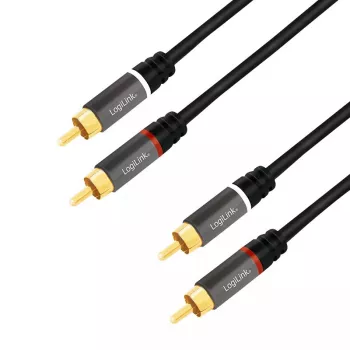 Audio kábel LogiLink CA1203 1,5 m 2x Cinch čierna