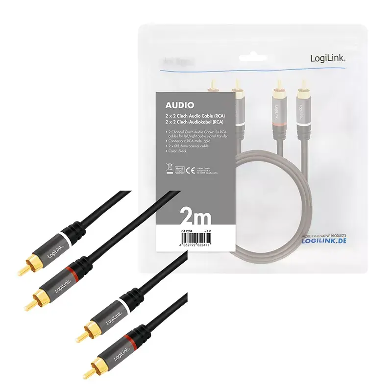 Audio kábel 2 m LogiLink CA1204