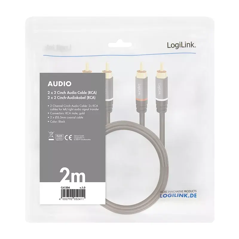 Audio kábel 2 m LogiLink CA1204