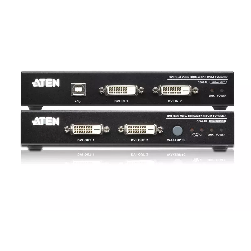 ATEN USB 2.0 DVI Dual View HDBaseT 2.0 KVM extender s audio a RS232 (150 m)