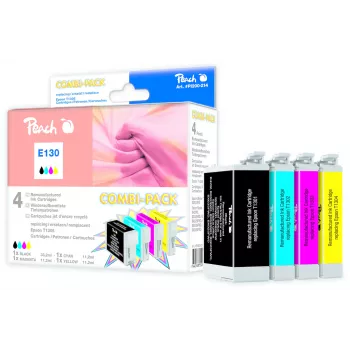 Peach 314791 atramentová kazeta 4 ks čierna, azúrová, purpurová, žltá