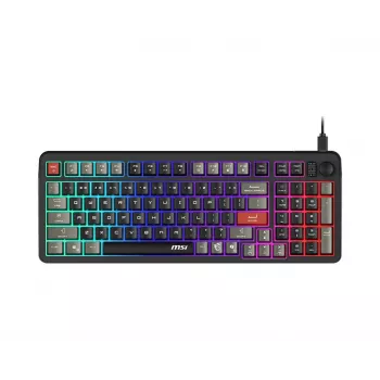 Klávesnica MSI Forge GK110 – Full-Size (100 %), USB káblová, QWERTY US-angličtina, membránová, RGB podsvietenie, 97 klávesov, čierna