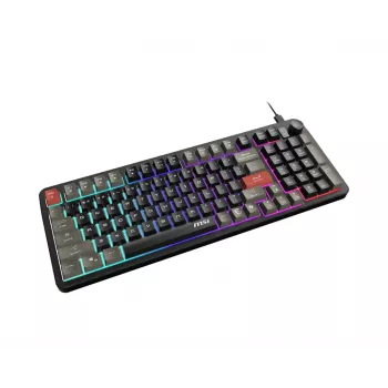Klávesnica MSI Forge GK110 – Full-Size (100 %), USB káblová, QWERTY US-angličtina, membránová, RGB podsvietenie, 97 klávesov, čierna