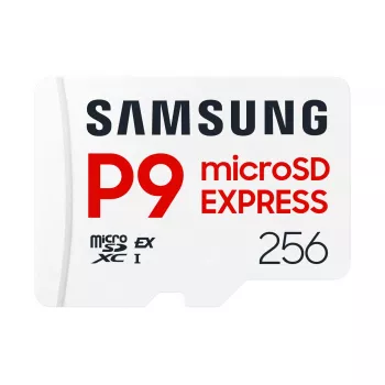 microSDXC pamäťová karta Samsung P9 Express 256 GB — UHS-I, rýchlosť čítania 800 MB/s, V30, U1, odolná