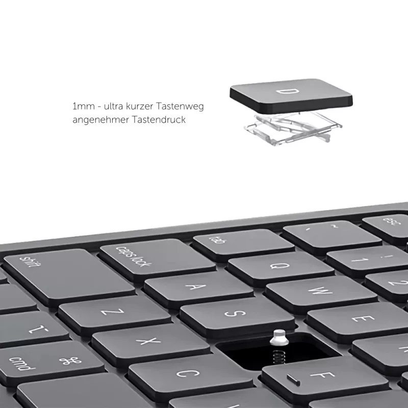 DEQSTER slim PRO klávesnica 10,9 palca/11 palcov QWERTZ Deutsch mechanická bezdrôtová