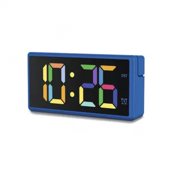 Digitálny budík Hama Ibiza modrý LCD batéria USB 150x34x73mm