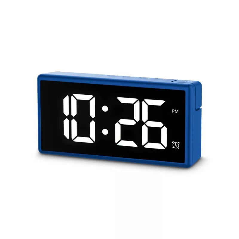 Digitálny budík Hama Ibiza modrý LCD batéria USB 150x34x73mm