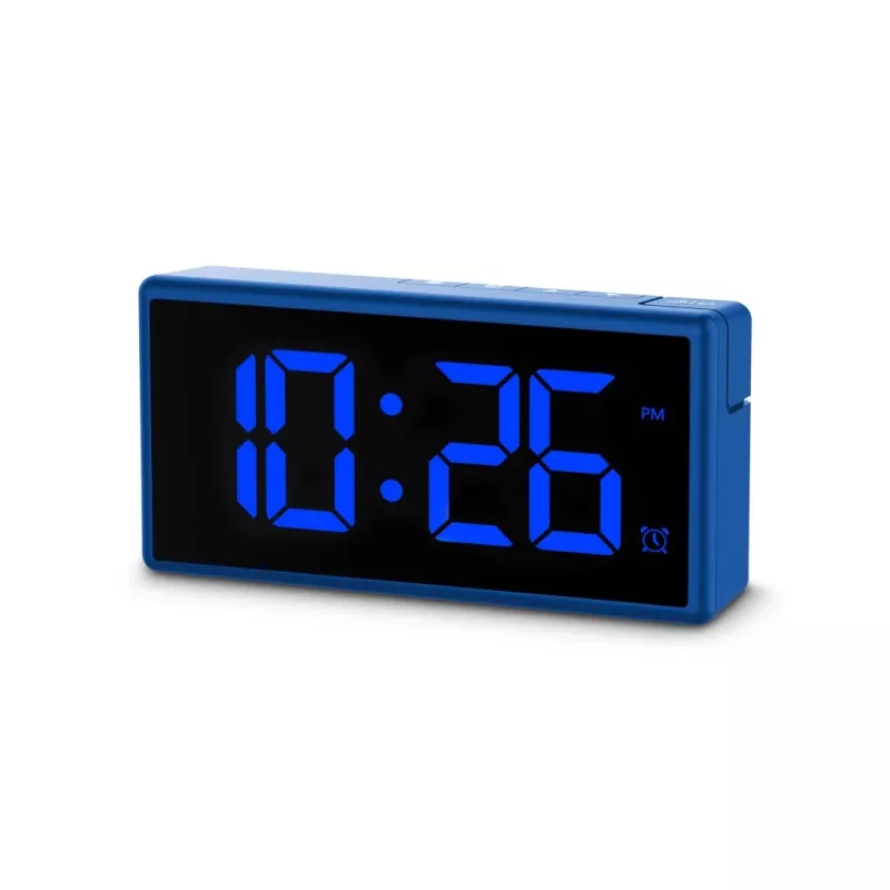 Digitálny budík Hama Ibiza modrý LCD batéria USB 150x34x73mm