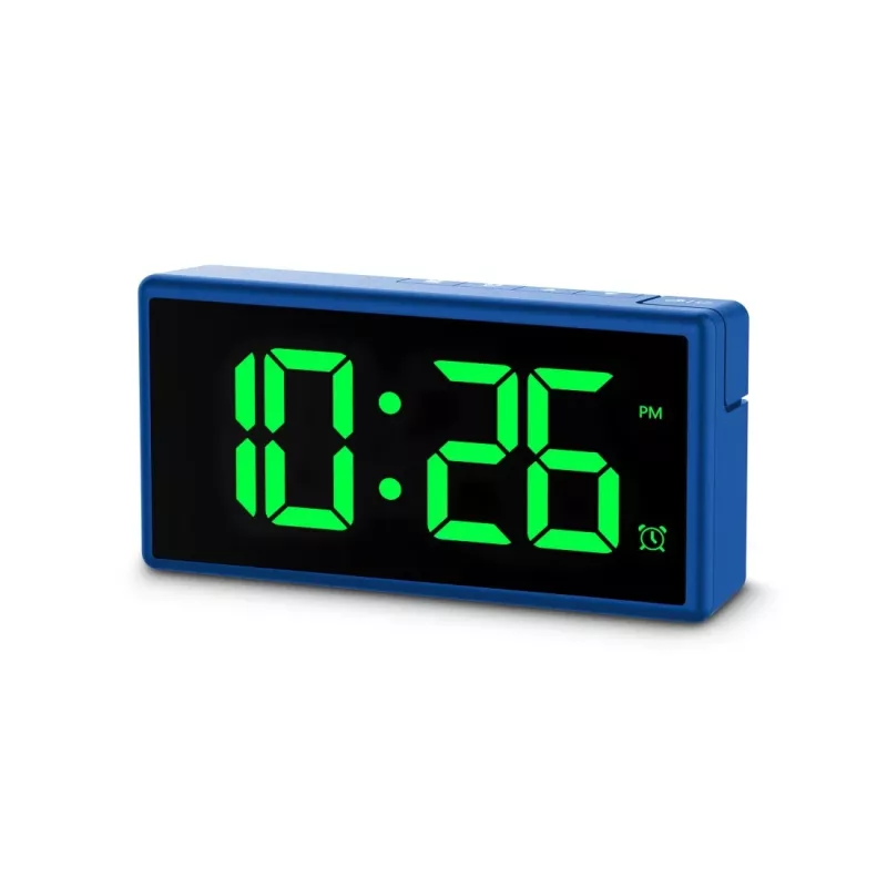 Digitálny budík Hama Ibiza modrý LCD batéria USB 150x34x73mm