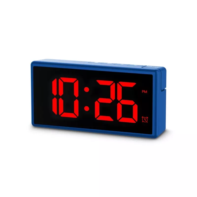 Digitálny budík Hama Ibiza modrý LCD batéria USB 150x34x73mm