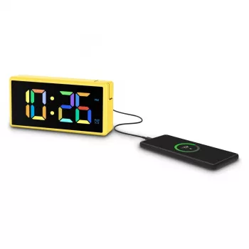 Digitálny budík Hama Ibiza žltý LCD batéria USB