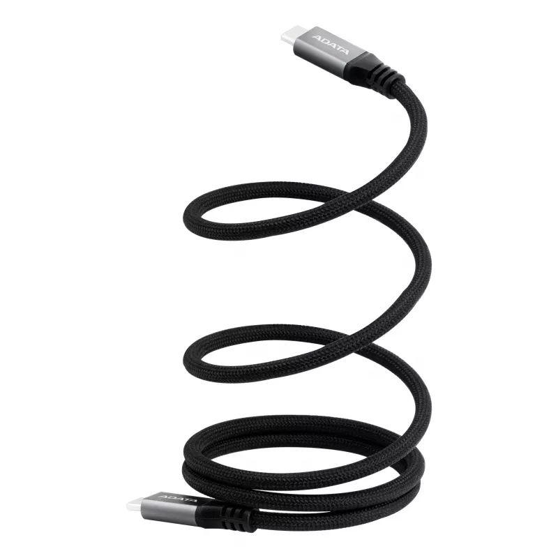 USB C na USB C dátový kábel ADATA CACCU3-100W-100AN-BK — USB 3.2 Gen 2 (10 Gbit/s), 1 m, čierny