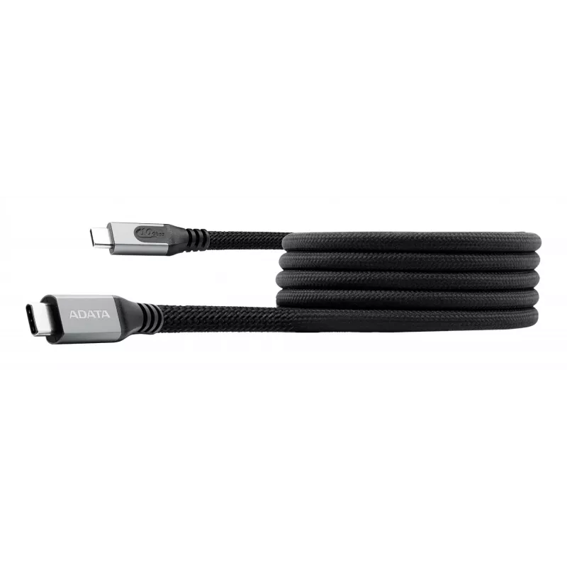 USB C na USB C dátový kábel ADATA CACCU3-100W-100AN-BK — USB 3.2 Gen 2 (10 Gbit/s), 1 m, čierny